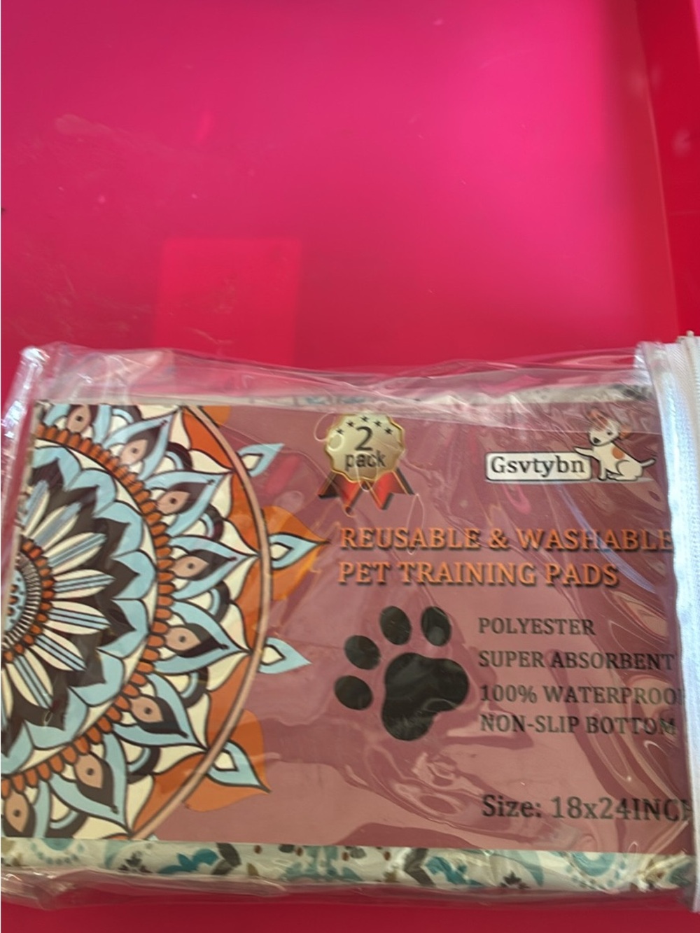Not available Gs vtybn Reusable Washable Pet Training Pads - Pink & Multicolor